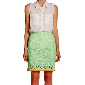 Elie Tahari Green "Bella" Lace Skirt NEW Sz. 4